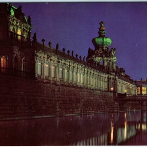 c1970s Dresden Germany Zwinger Palace Night View River Reflection Chrome 4x6 M25
