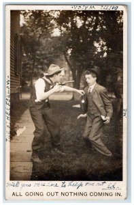 1907 Hold Up Criminal Robbery Gun Brooklyn New York NY RPPC Photo Postcard