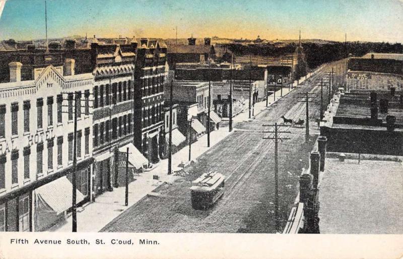 St Cloud Minnesota Fifth Avenue South Historic Bldgs Antique Postcard K107380