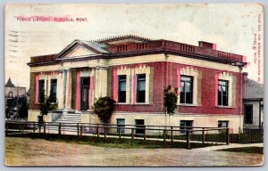 K45/ Missoula Montana Postcard c1910 Public Library Building 32