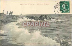 Old Postcard Pornichet (L I) Effect of Waves