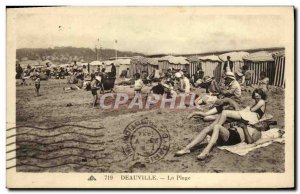 Old Postcard Deauville Beach