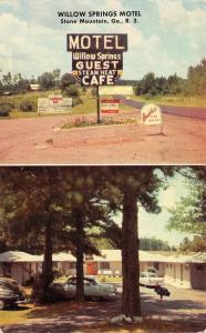 STONE MOUNTAIN, GA Georgia WILLOW SPRINGS MOTEL  Roadside  50's Cars  Postcard