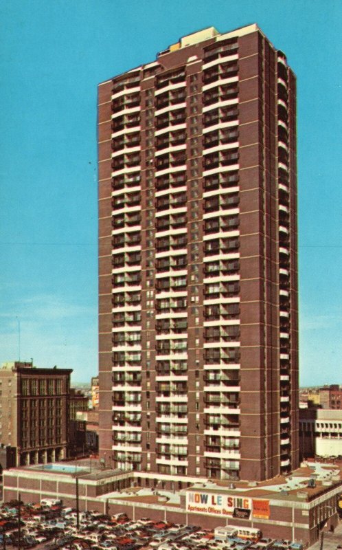 Vintage Postcard Vista Of Brooks Tower Newest Tallest Skyscraper Denver Colorado