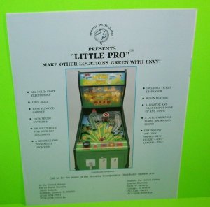 LITTLE PRO Arcade Game FLYER Mechanical Golf Putting Simulator BROMLEY 1990