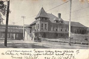 Rockford Illinois Railroad Depot Street View Antique Postcard K34595