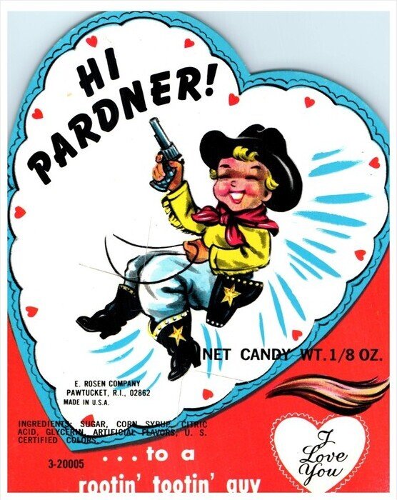 18535  Hi Pardner Jelly Bean Candy , E.Rosen Co. Pawtucket RI Cowboy
