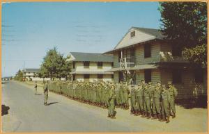 Fort Dix, New Jersey - New Trainees lined up in front of barracks-1958