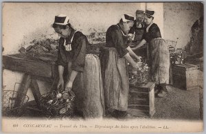 Vintage French Postcard Concarneau Tuna Canning Factory Women Workers H81