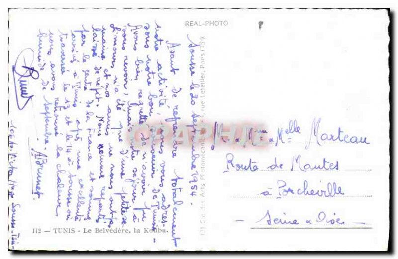 Old Postcard Tunis Belvedere Kouba