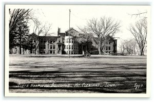 1930s State Hospital Building Mt. Pleasant Iowa Women's Infirmary Rppc Postcard  