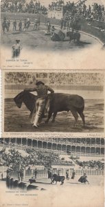 Corrida De Toros Bull Fight 3x Real Photo & Old Postcard s