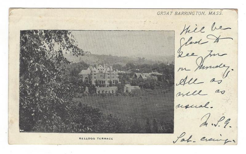 Kellogg Terrace, AKA Searles Castle, Great Barrington, MA. 1906 Undivided back