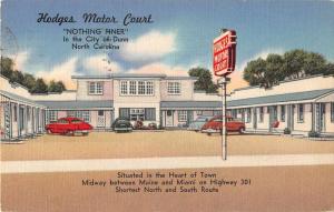 Dunn North Carolina Hodges Motor Court Antique Postcard J51599