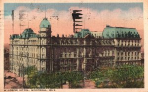 VINTAGE POSTCARD WINDSOR HOTEL MONTREAL QUEBEC LINEN CARD MAILED 1941 TO U.S.A.