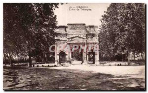Old Postcard Orange Arc de Triomphe