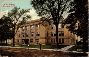 Postcard NY Oneonta High School 1910s