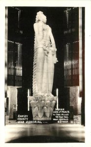 RPPC Ramsey County MN War Memorial, Indian God of Peace by Carl Milles, Mando