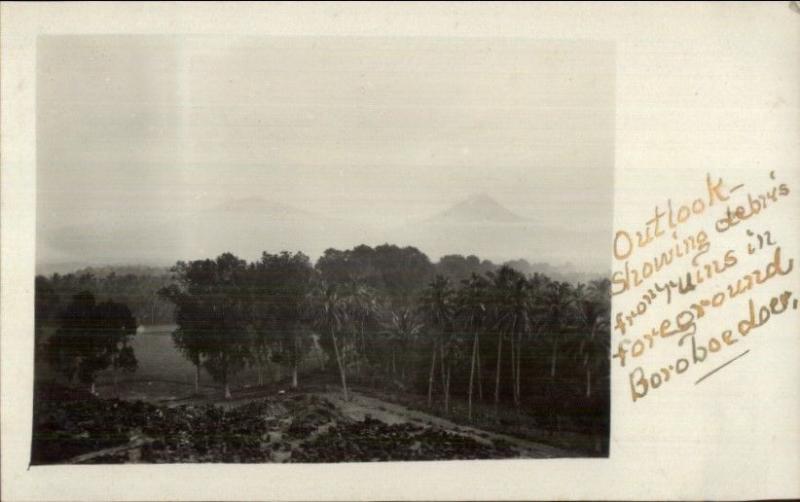 Boroboedoer Indonesia #1 c1910 World Trip Amateur Real Photo Postcard rtw