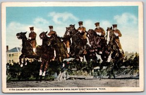 Vtg Chattanooga Tennessee TN 11th Cavalry At Practice Chickamauga Park Postcard