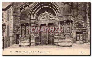 Old Postcard Arles Portico De Saint Trophime