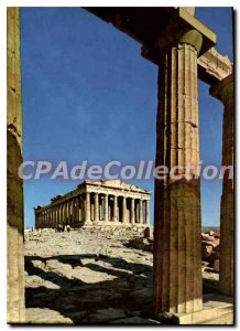 Postcard Modern Athens Parthenon seen Propylees