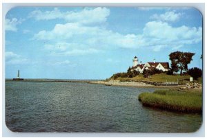 Wickford Rhode Island RI Postcard Old Wickford Lighthouse On Poplar Point