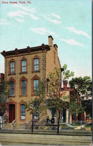 Elks Home York Pennsylvania Vintage Postcard C056