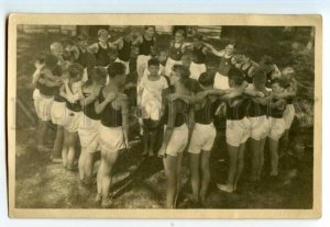488112 SOCCER Football TEAM Kids SPORT Vintage REAL PHOTO 1930s