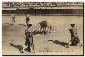 Old Postcard Bullfight Bullfight Preparation with banderillas