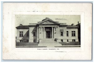 1909 Exterior Public Library Building Anderson Indiana Vintage Antique Postcard