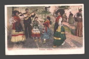 086249 SPAIN Granada Gitanos dance Gipsy Vintage lithograph PC