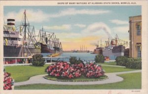 Alabama Mobile International Ships At State Docks Curteich