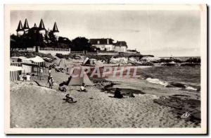 Old Postcard Pornichet Castle Turrets and Good Beach Souroe