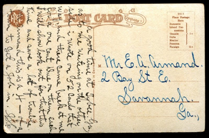 Falling Timber. Newman Postcard Company, Los Angeles