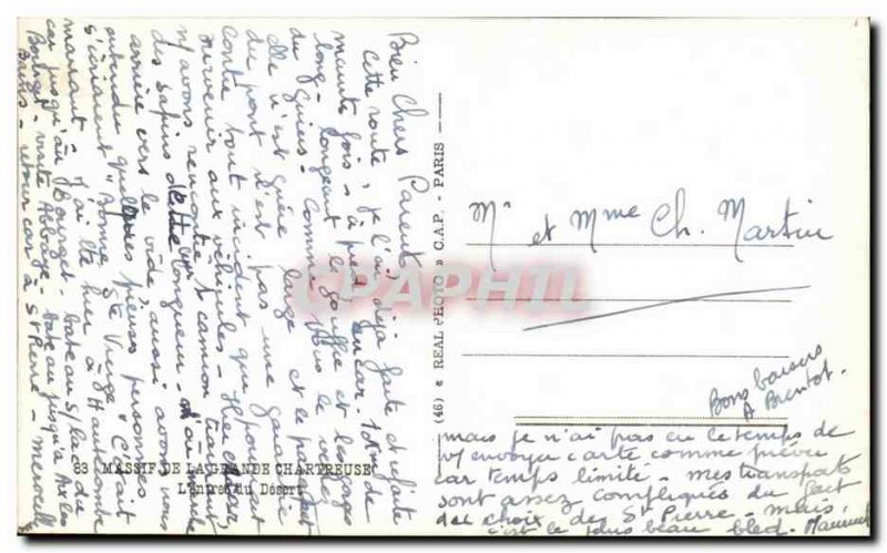 Old Postcard Massif de la Grande Chartreuse Desert