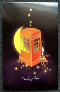 [AG] P710 Moonlight Bunny Music Violin Phone Booth (postcard) *glow in dark *New