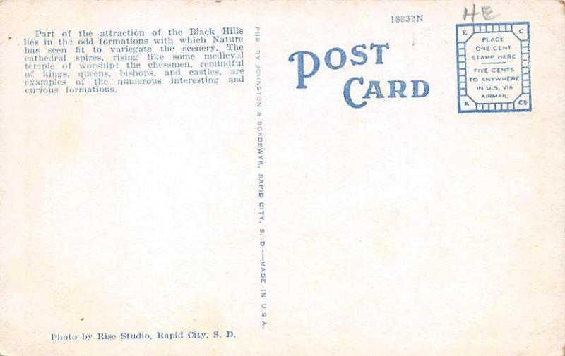 Road scene in Custer State Park Black Hills SD Postcard