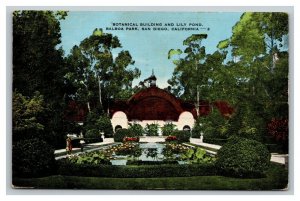 Vintage 1954 Postcard Botanical Building & Lily Pond Balboa Park San Diego CA