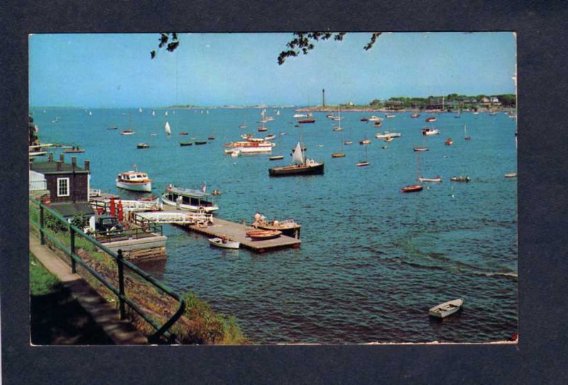 MA Marblehead Harbor Boats Fishing Docks Crocker Park Massachusetts Postcard