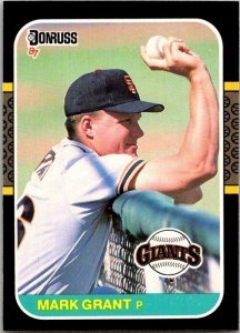 1987 Donruss Baseball Card Mark Grant San Francisco Giants sk20446