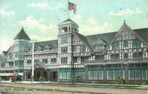 Flag McArthur Key Route Inn Oakland California 1908 Railroad Postcard 20-2216