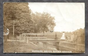 h2740 - UK LONDON 1910s Beverley Brook Barnes Common Real Photo Postcard, faulty