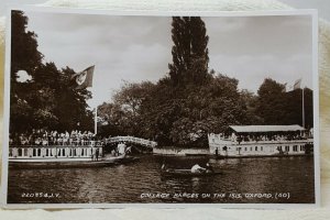 College Barges on the Isis Oxford England Vintage Postcard