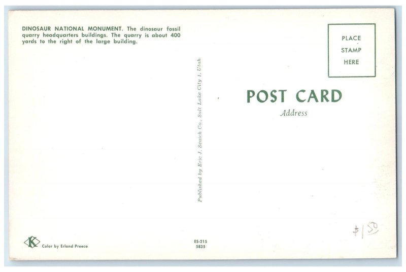 c1950 Dinosaur Fossil Quarry Building National Monument Jensen Utah UT Postcard