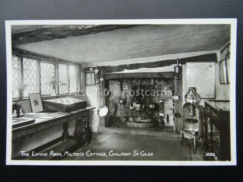 Buckinghamshire MILTON'S COTTAGE Living Room CHALFONT ST. GILES Old RP Postcard