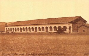 Los Angeles, CA California  MISSION SAN FERNANDO REY DE ESPANA  Sepia Postcard