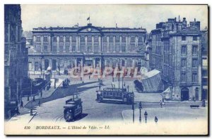 Old Postcard Tramway Bordeaux L & # City 39hotel Luceta