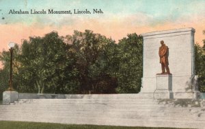 Vintage Postcard 1914 Abraham Lincoln Monument Neb. Nebraska