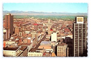 Postcard Vista Of 16th Street & Front Range Rockies Denver Colorado